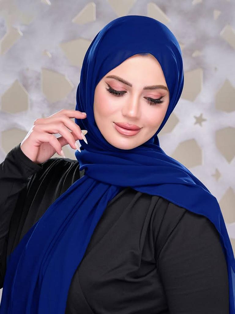 Muslim Plain Hijab Bubble Chiffon Scarf Women Solid Color Shawls Hijabs Headband Islamic Headscarf Foulard Femme