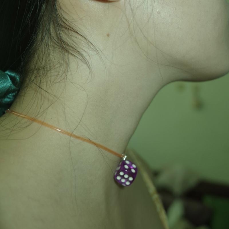 Resin Square Dices Pendant Necklace Party Jewelry Fashion Statement Choker Fashion Simple Adjustable Collar Necklace