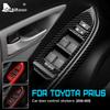 Real Soft Carbon Fiber For Toyota Prius 2010 2011 Door Window Switch Button Interior Trim Panel Car Sticker Accessories.