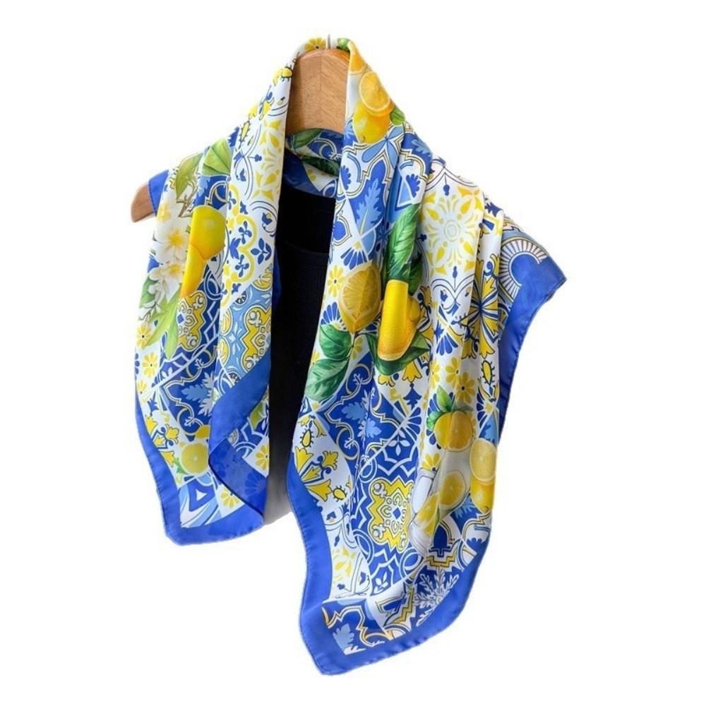 Soft Imitation Silk Scarf Square Neckerchief Fashion Headscarf  Beach Travel
