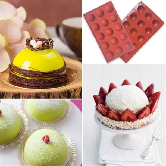 Half Sphere Chocolate Dessert Shape Silicone Cake Decor Mold DIY Kitchen Tool