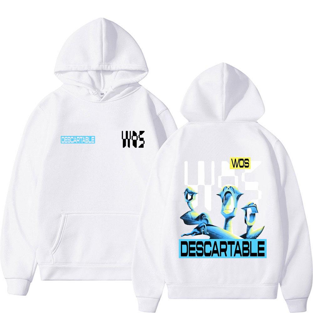 Rapper WOS DS3 DESCARTABLE  Print Hoodies Men Hip Hop Vintage Pullover Sweatshirts Unisex Casual Comfort Long Sleeve Hoodie Tops