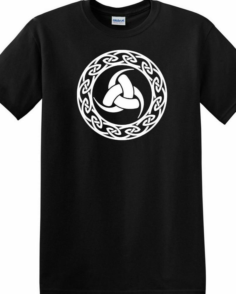 Viking Triple Horn Odin Knot Runes T shirt Tee Huginn Muninn FREE KEY CHAIN