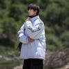American striped stand-up neck cotton-padded jacket for men in winter loose ruffian handsome warm bread jacket jacket tide