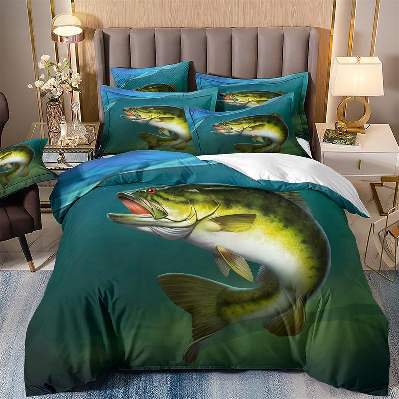 

Double 3D Print Japanese Style Bedding Sets, Comforter Cover, Fish Pattern Duvet, 2 People, 220X240, Bed Set, Queen Size, Winter EU single(135x200cm)