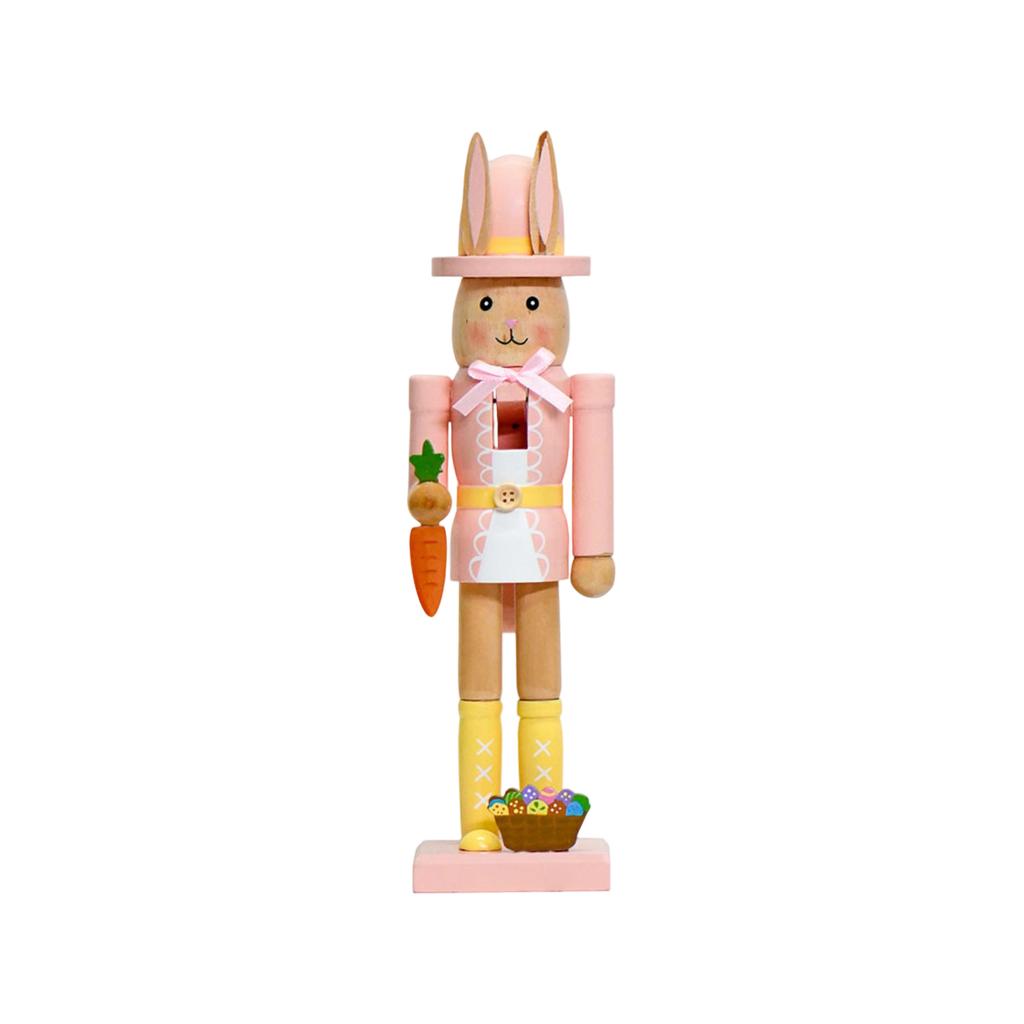 30CM Osterhase Kreativer Nussknacker Soldat Massivholz Dekoratives Geschenk Ornament