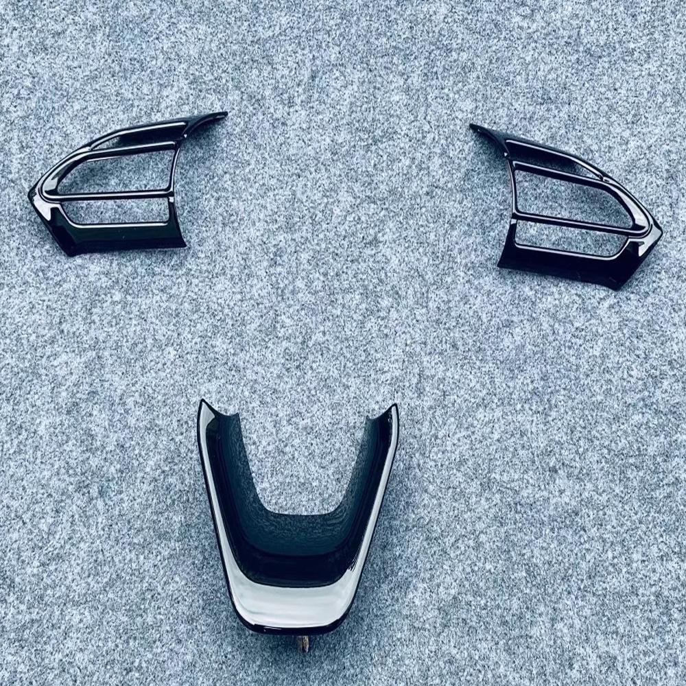 For Mazda 2 Hybrid Version 2024 ABS Chrome Black Car Steering Wheel Buttons Cover Frame Trims Sticker Car Styling Accessories