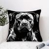 Dwustronna Vintage Poszewka na Poduszkę Pluszową z Nadrukiem Psa Staffordshire Bull Terrier do Dekoracji Domu i Sofy