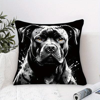 Double Sided Vintage Staffordshire Bull Terrier Dog Print Soft Throw Pillow Cover For Home And Sofa Decoration