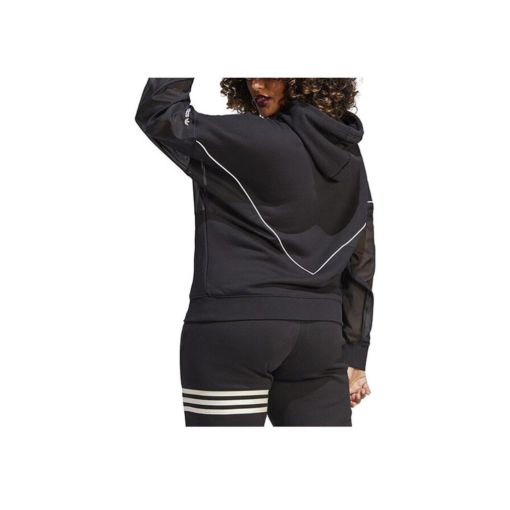 Adidas Originals Trefoil Logo Print Hoodie Women Tops Black IC5380
