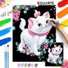Marie Cat Paint By Number Kit Number Drawing Canvas DIY Picture Home Decor Disney Cartoon Animal Art Set Crafts Wall Hanging Gift