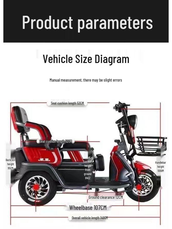 Housse Robuste pour Tricycle Électrique pour Modèles de Mobilité pour Personnes Âgées