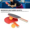 2PCS Table Tennis Paddles and ABS Balls Portable Basswood Handshake Table Tennis Rackets Accessories Set for Professional