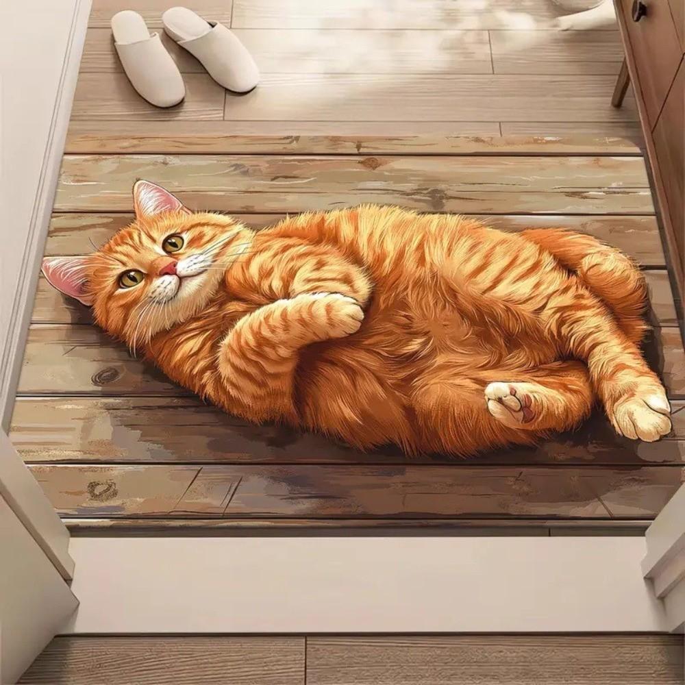 Non-Slip Cartoon Cat Carpet 40*60cm Decorative Mat Home Decor Soft Pad Mat  Kitchen