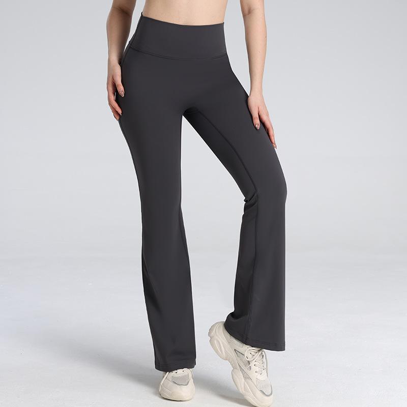1011 Spring and Autumn Naked High Waist Hip Lifting Flared Pants High Elastic Trace Running Fitness Pants Slightly Pulled Yoga Pants