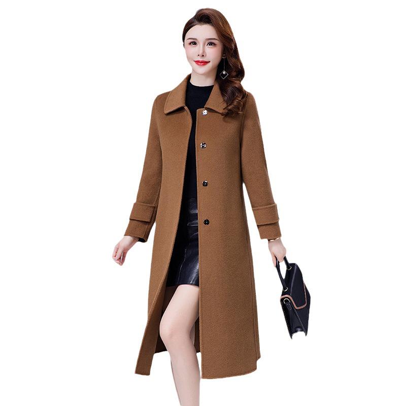 Women's Slim-Fit Double-Faced Wool Coat, Flattering Design for Middle-Aged Fashion, 2026 New Style