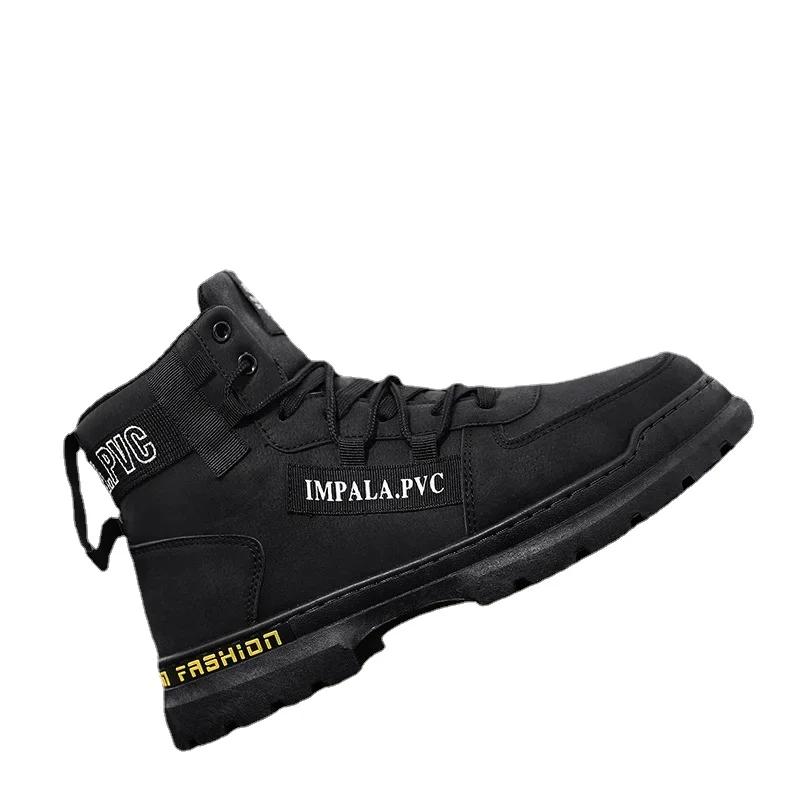 2025 Winter Mens Shoes New In Casual Male Boots PlatformAnkle High Top Outdoor Walking Loafers Leather  Sneakers