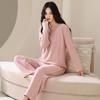 Island fleece pajamas women's autumn and winter thin fleece can be worn outside the new women's high-end V-neck thickened coral fleece loungewear