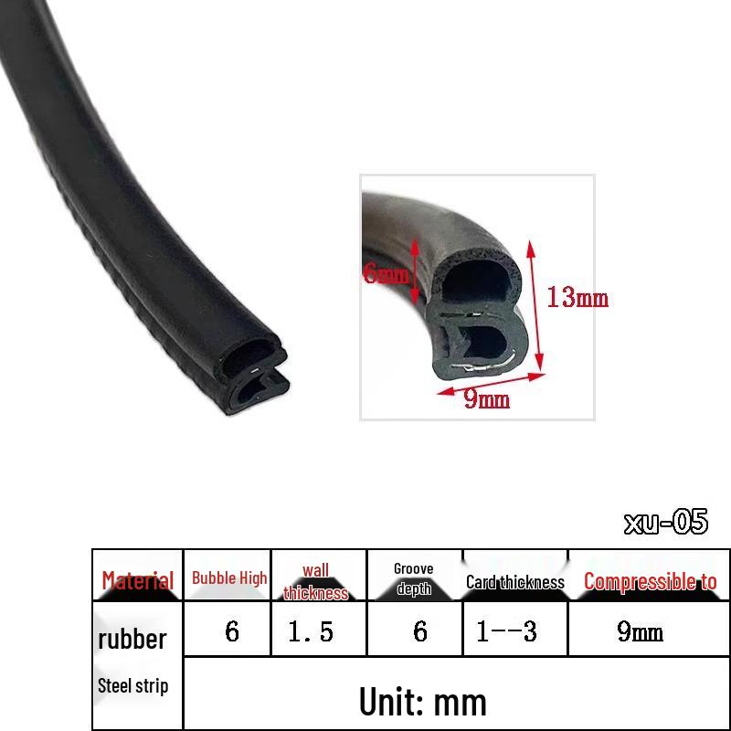 U-Shaped Dustproof & Waterproof Rubber Seal Strip for Electrical Cabinets