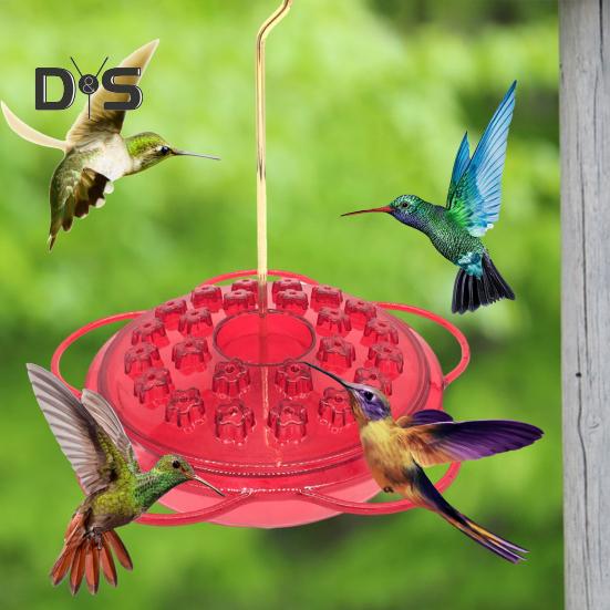 Bird Feeder Flower Shape Design Hummingbird Feeder All-Weather Water Drinker Integrated Flower Core Soaking Bird Feeder