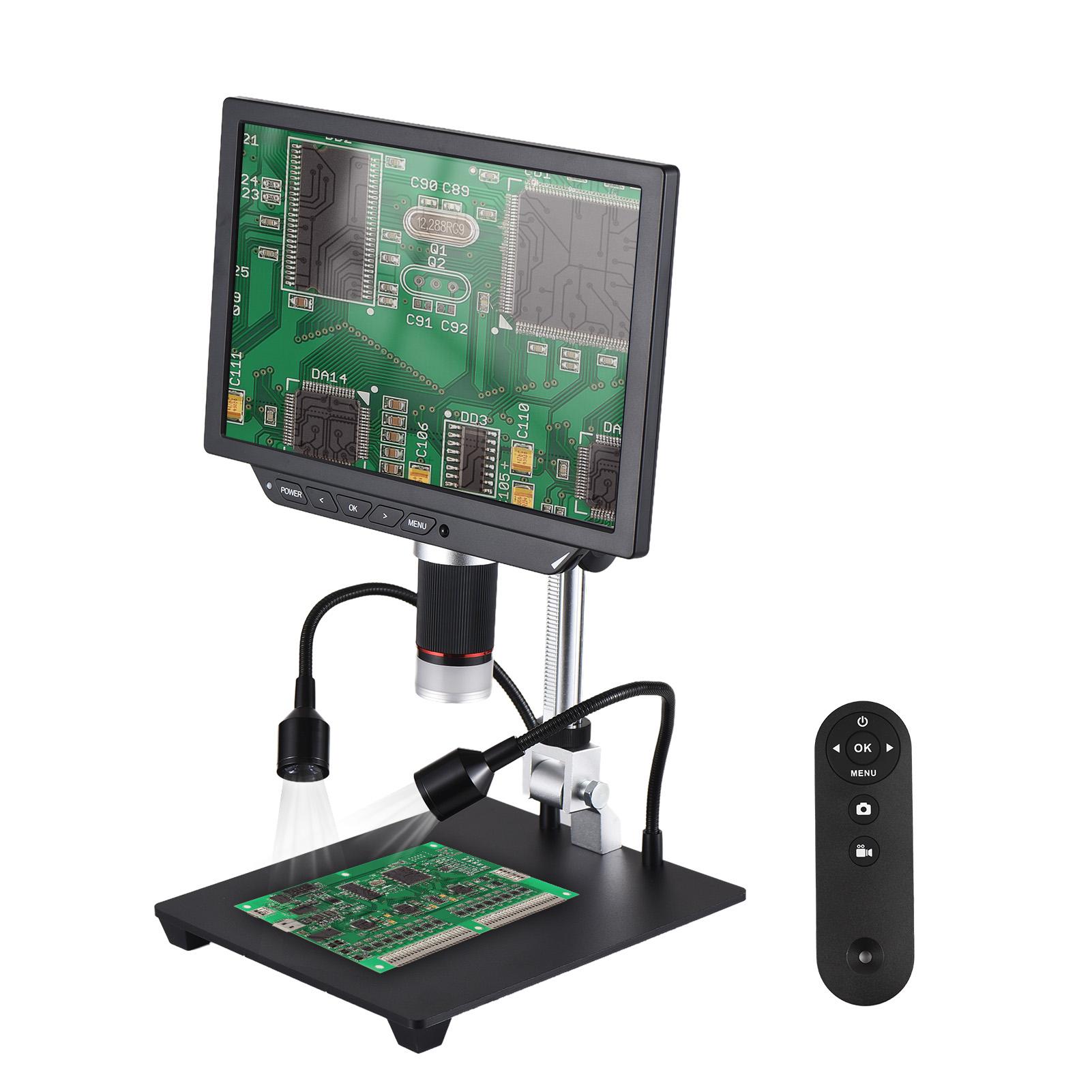 

Настольный цифровой микроскоп для взрослых с увеличением 10X-430X и 8,0-дюймовым IPS-экраном, 52 МП фото 4K чёрный