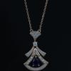 Baojia Luxury Ruby Diamond Clavicle Necklace for Women