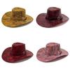 Retro Cowboyhut für Männer Frauen PU-Leder Sonnenschutz für Outdoor-Camping-Aktivitäten