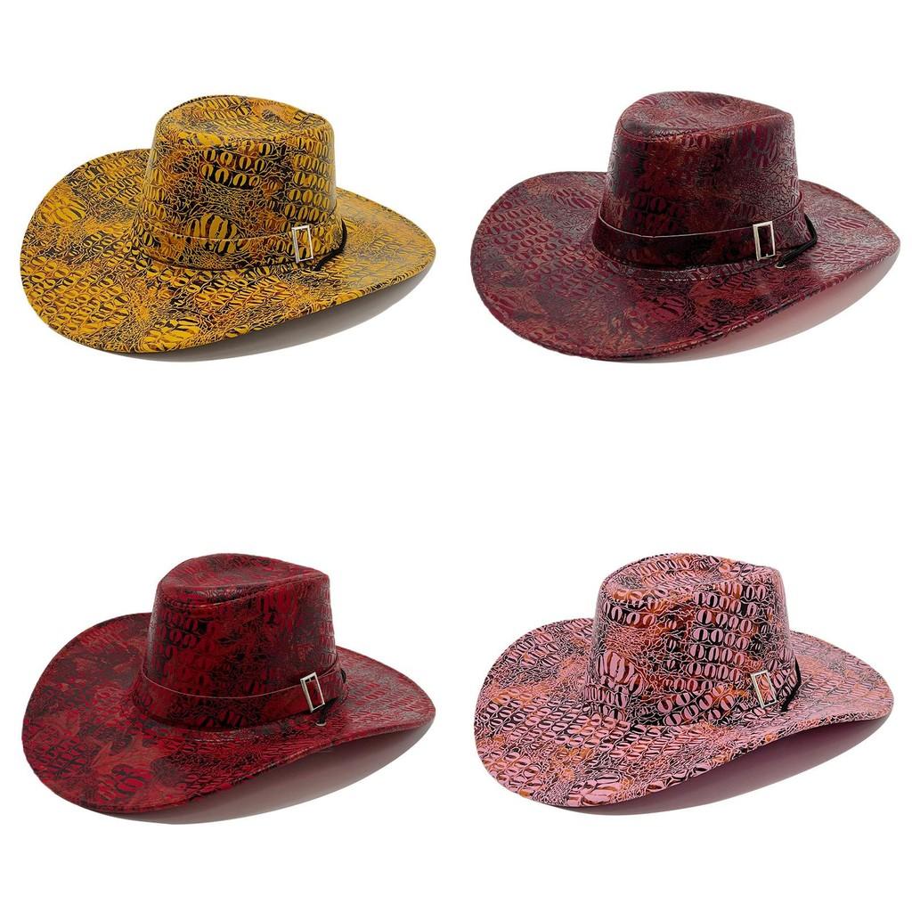 Retro Cowboyhut für Männer Frauen PU-Leder Sonnenschutz für Outdoor-Camping-Aktivitäten