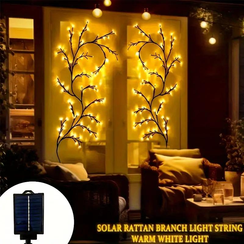 1pc Solar Powered Tree Branch Vine Light 8 Modes DIY Willow Tree Decorative Light Indoor Outdoor Halloween Christmas Decor
