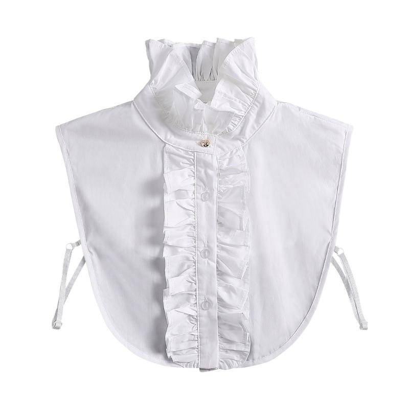 

Ruffled Collar Wrist Cuffs for Girls Victorian Collar Lapel Medieval Cosplay Victorian Ruffled Shawl Collar