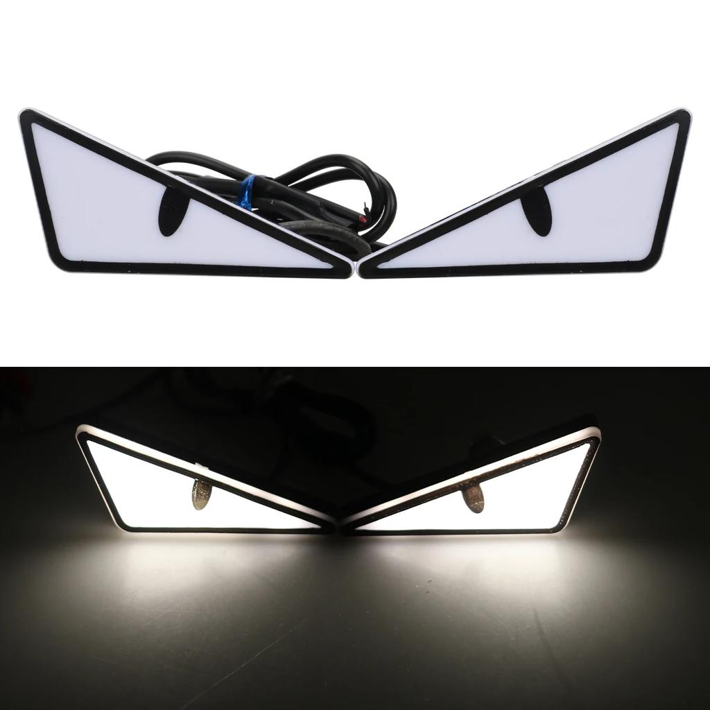 2PCS Devil's Eye Light 12V Car Motorcycle Tail Light Demon Eyes Decoration Lamp Red Green Yellow Blue White License Plate Lamp