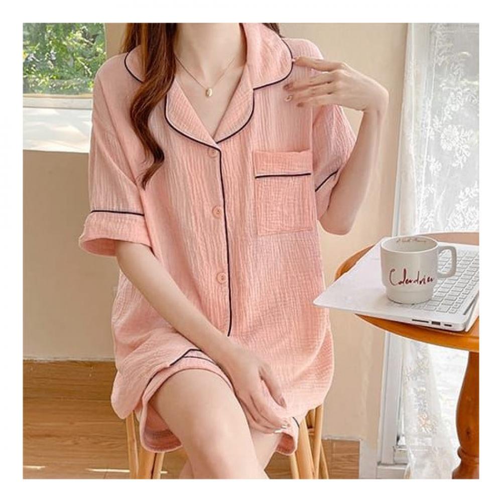 Navava Men Daily Simple Collar Short Sleeve Pajama Set Nt1552