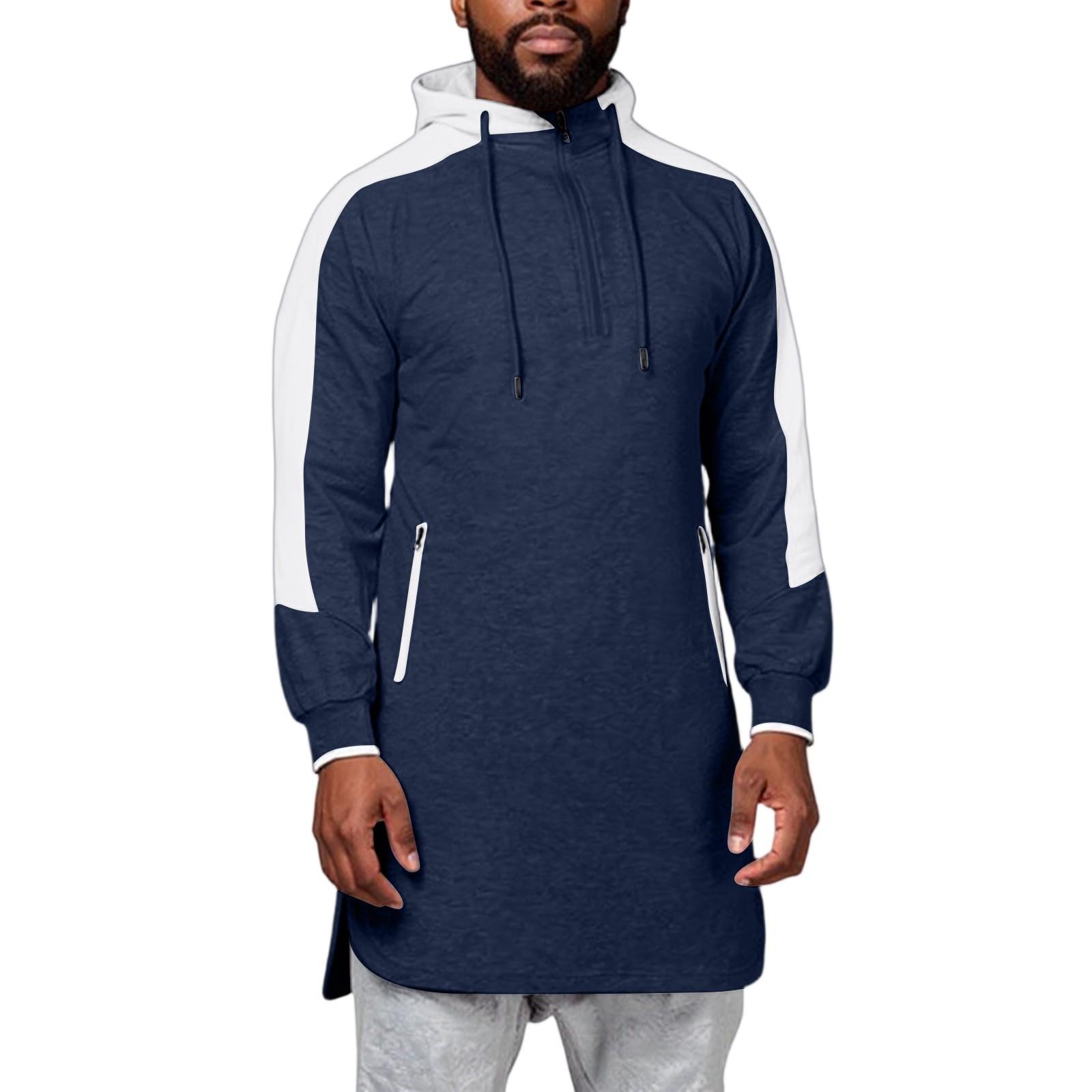 

Мужская толстовка с капюшоном, толстовка контрастного цвета, спортивная повседневная куртка M