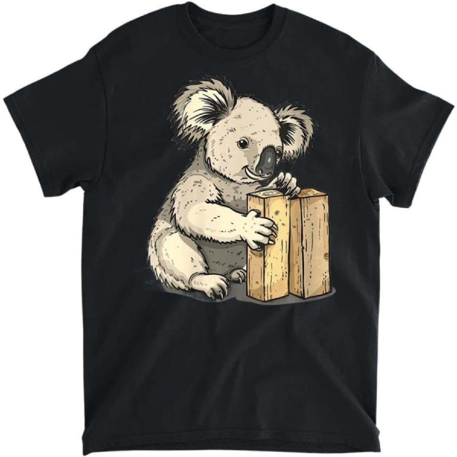 PQHSHOP Womens Koala Playing Kubb V-Neck T-Shirt, Long Sleeve Shirt, Sweatshirt, Hoodie Unisex Adult Size Made in Canada S