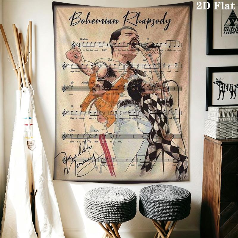 Bohemian Rhapsody Tapestry Music'S Timeless Elegy Tapestry Wallmounted Background Cloth Wall Decoration Atmospheric Background Cloth