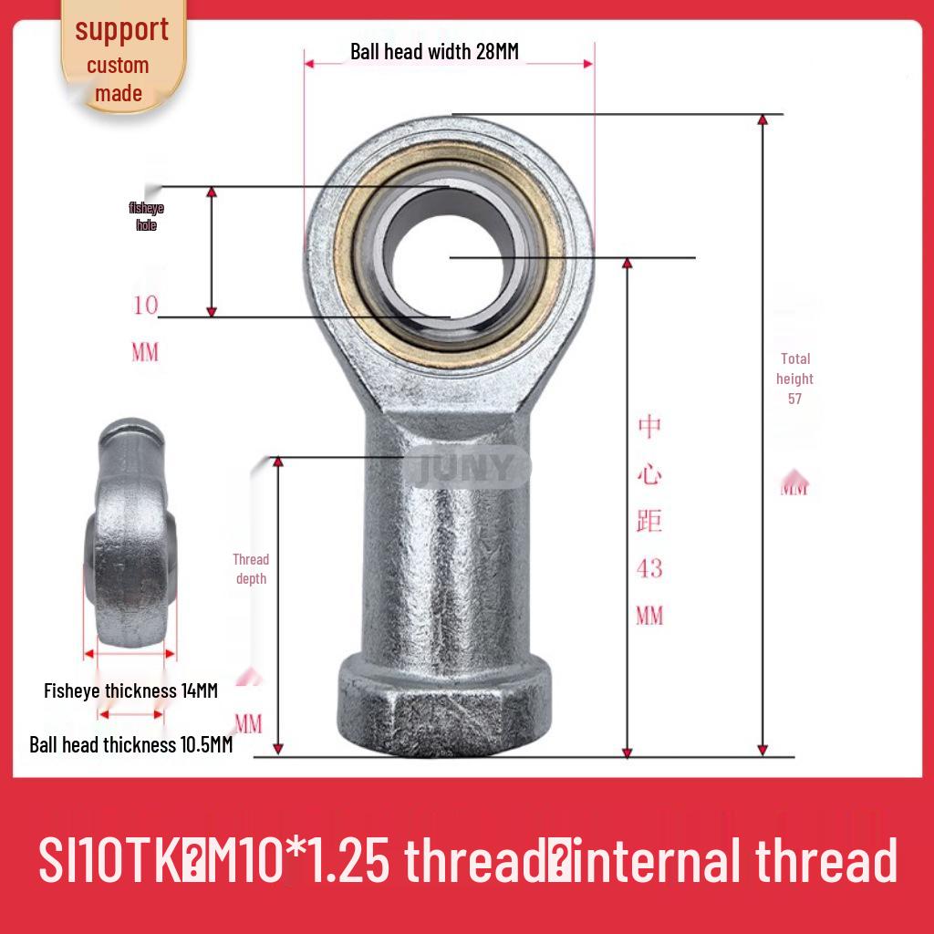 Spherical Plain Bearings: Universal Joint Ball Joint Rod End, Internal SI, External SA, Sizes 5-40