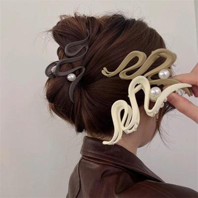 Retro Large Wave Grab Clip Frosted Acrylic Hair Clip Shark Clip Headdress Ladies Girls Fashion Hair Accessories