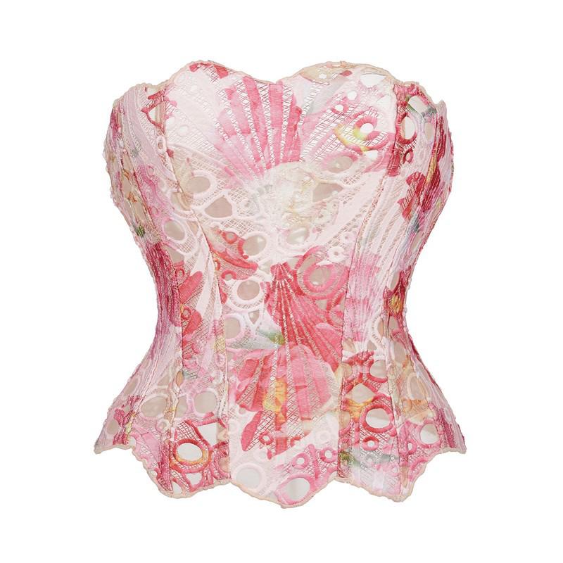 Flower Fairy Bestseller: Irregular Lace Mesh Double Layer Fishbone Court Corset