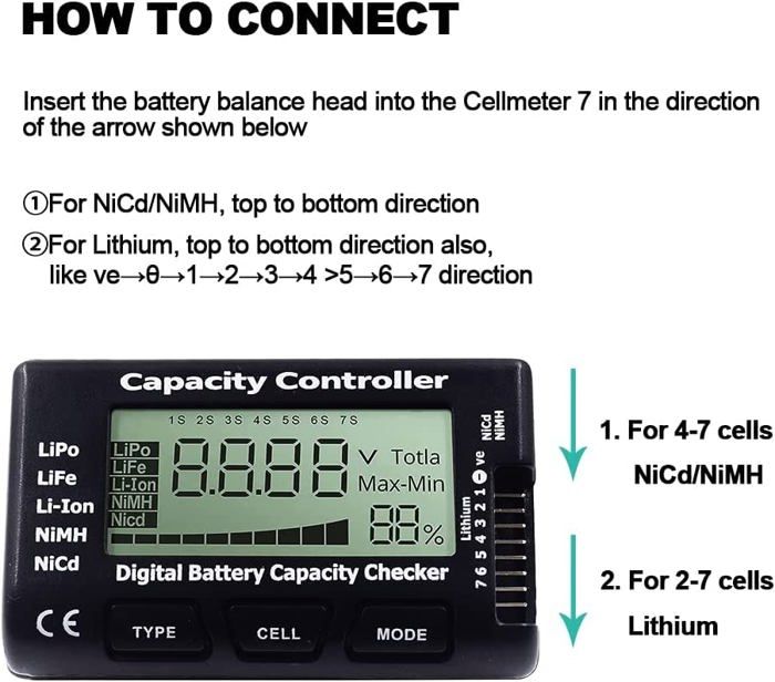 Runcci - R038 -Yun testeur de capacite de Batterie numerique Indicateur Checker pour LiPo Life Li-ION Nicd NiMH