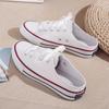 Super Fire Bag Head Half Slippers Women's Outer Wear 2025 Summer New Lazy Thick-soled White Canvas Cool Slippers Sandals