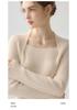 Lekasha Women's 100% Pure Cashmere Square Neck Slim-Fit Pullover