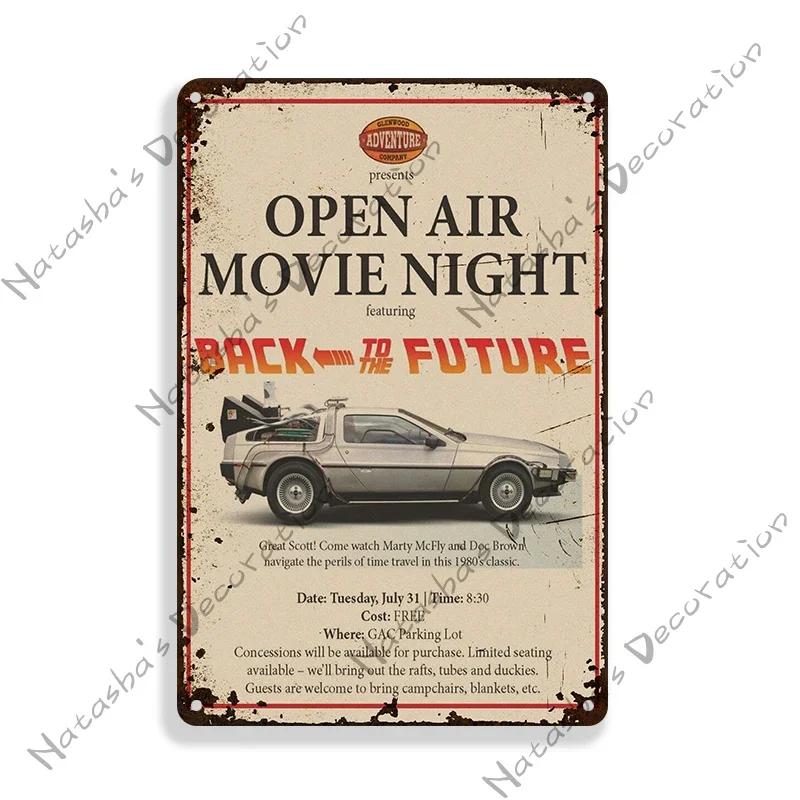 Filmaffisch Tillbaka till framtiden Metallskylt Sci-Fi Komedi Metallskylt Rostig Dekorativ Skylt Hembars Pub Café Industriell Dekor