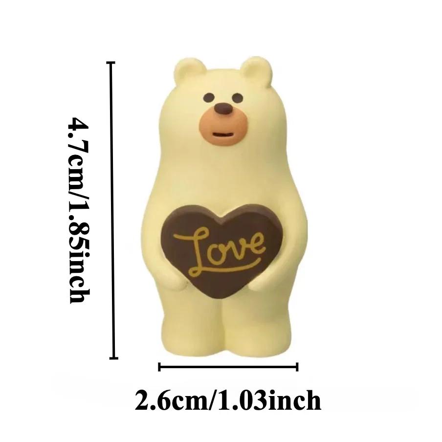 Cartoon Chocolate Bakery Series Resin Miniatures Home Accessories Kawaii Cupid Cat Figurines Japan Style for Valentine Gifts