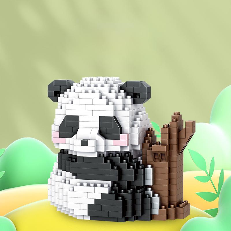 Panda Building Blocks Creative Educational Toys for Children Small Particle Toy Building Blocks Set Panda Building Blocks Building Gifts