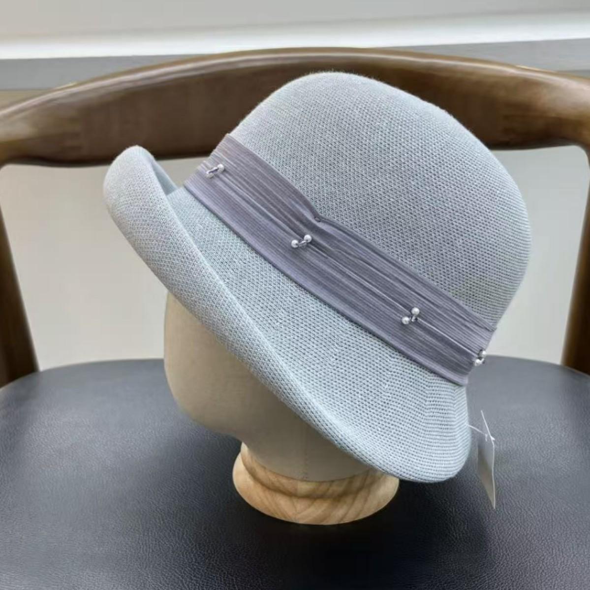 

Hat women s summer sunscreen bucket hat elegant temperament foreign good-looking face small sunshade warped edge small basin hat M（55-58cm） светло-серый