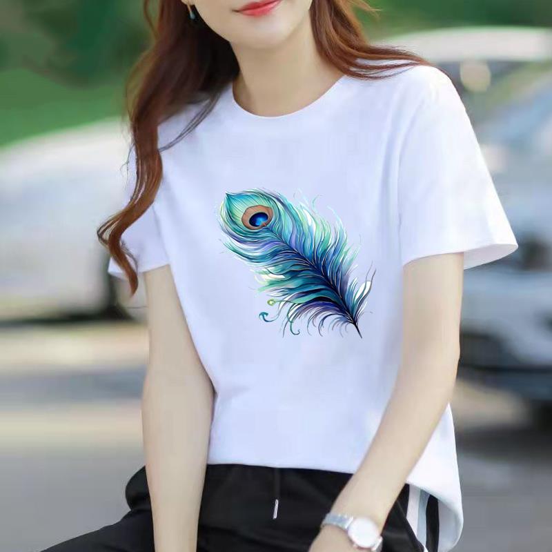 

This Summer Printed Base Layer Shirt Is A Popular Shortsleeved Casual and Roundneck Tshirt for Women on Instagram Tops 4XL