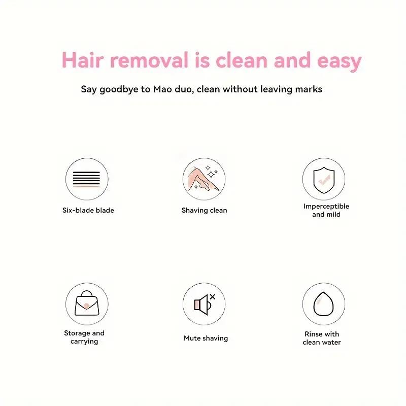 Rasoir à lame 6 couches pour femme, rasage en douceur pour les jambes, les aisselles, outil d'épilation manuelle en acier inoxydable, sans parfum, accessoire de beauté essentiel