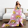 Anime Panda Aggretsuko Blankets Flannel Summer Portable Ultra-Soft Throw Blankets for Bed Car Bedspreads