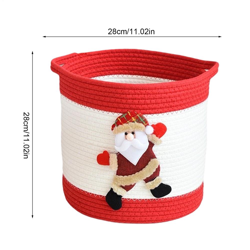 Christmas Basket Woven Rope Basket For Christmas Candy Treat Organizer For Women Kids Holiday Birthday Easter Valentines Food