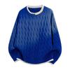 Pullovers Long Sleeves Sweaters Unisex Sweater Round Neck Loose Tide Knit Clashing Stripes Line Clothing Couple Models Round Neck Bottoming Shirt